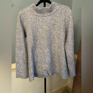 Soft Surroundings Gray Sweater sequins zip back size medium
